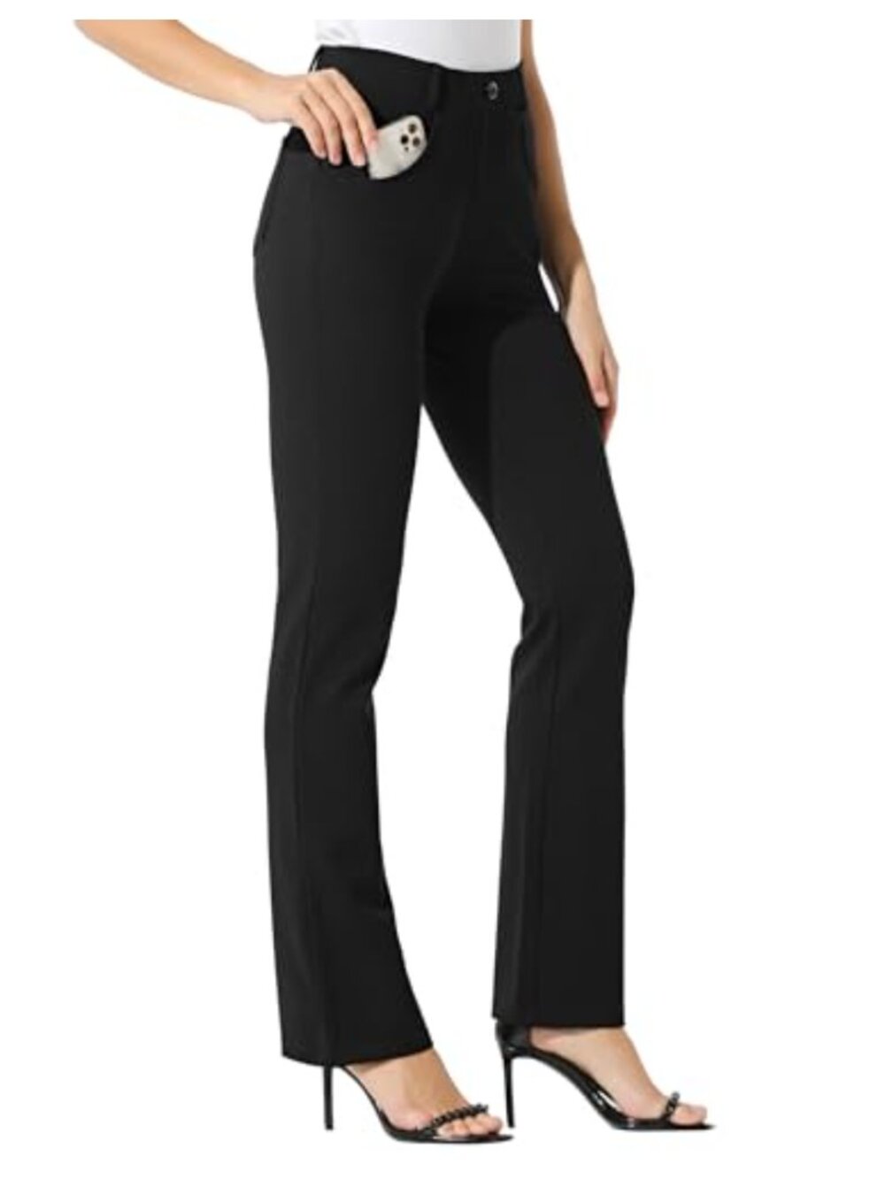Women's Stretch Bootcut Dress Pants, Office Casual Slacks, 4 Pockets